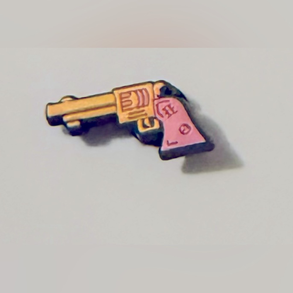 (10 for $16) Pink Gun Croc Charm Jibbit Shoe Charm